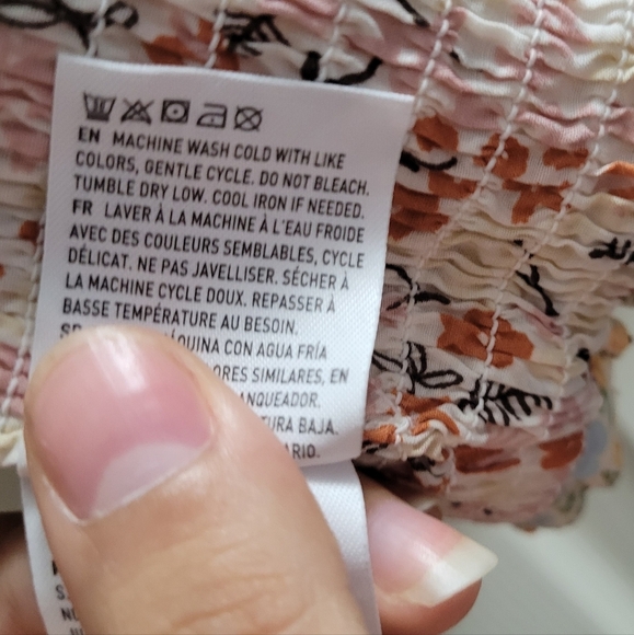 American Eagle Outfitters Reversible Floral Smocked Cottagecore Summer Crop Top - Picture 4 of 10